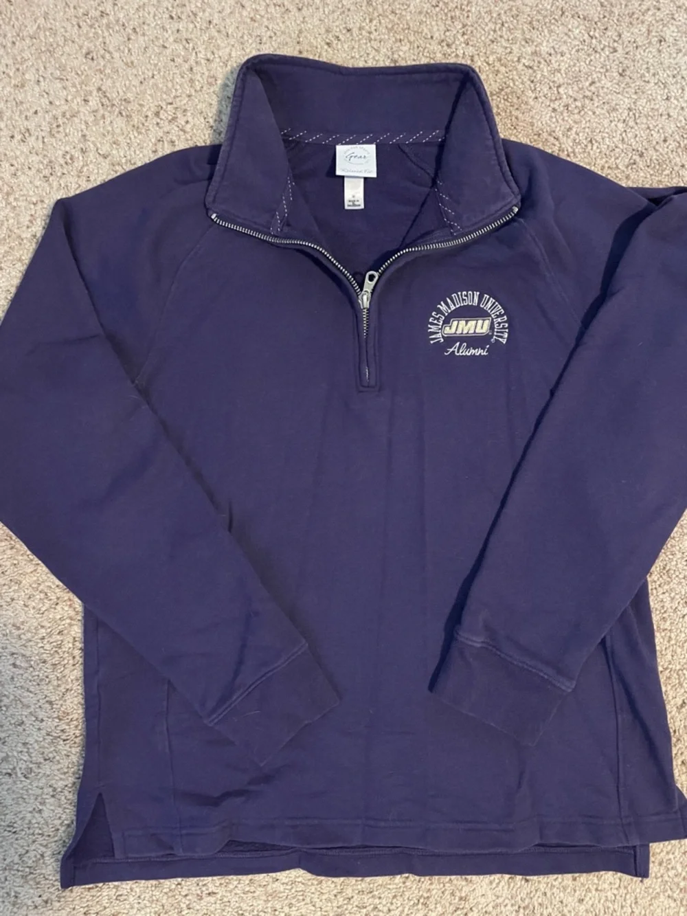 JMU - Relaxed Fit Purple Pullover - Sporty Quarter-Zip - Picture 1 of 4